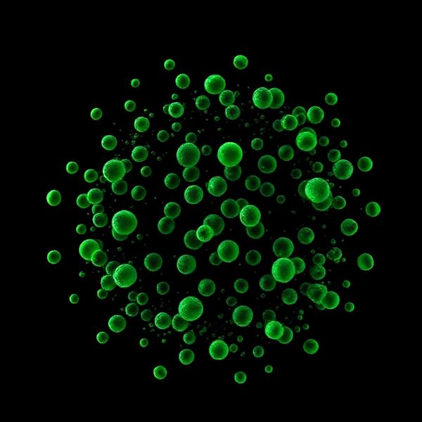 Illustration of a microbe cluster