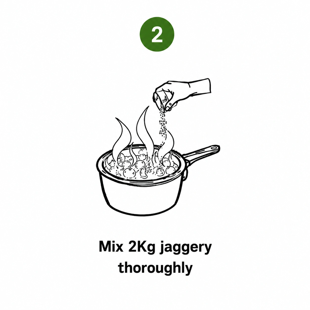 Mix 2Kg jaggery thoroughly